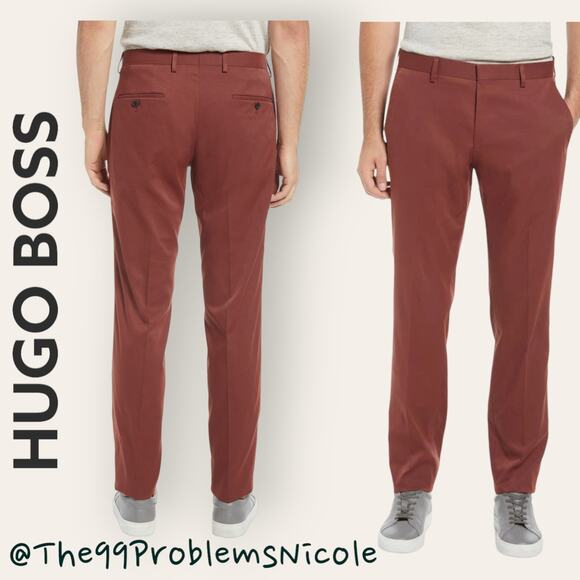Hugo Boss Genius Trousers in Rust/Copper - Picture 1 of 10